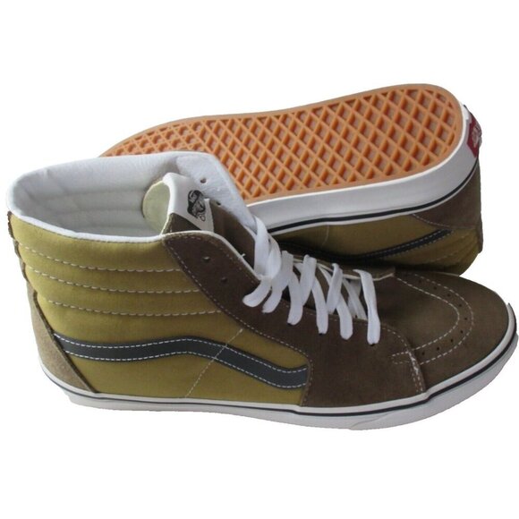 Vans Men's Sk8-Hi Pop Brown Multi Canvas Suede Classic Skate shoes Size 11.5 NIB - Picture 3 of 5